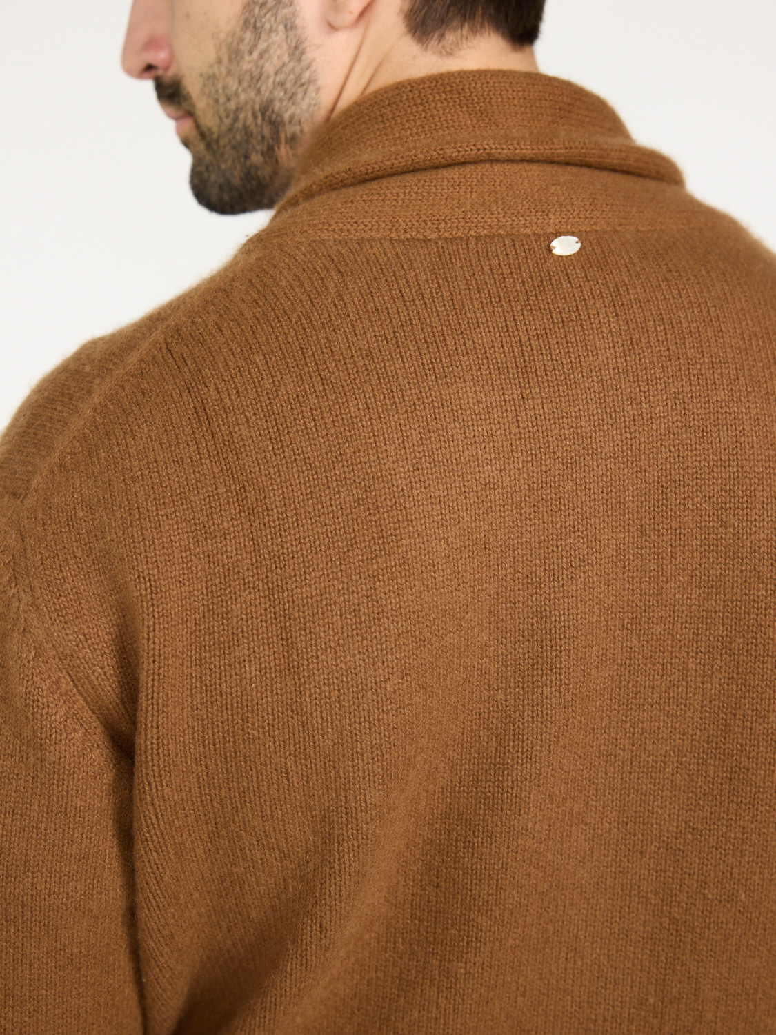 friendly hunting Cardigan with patch pockets  camel M