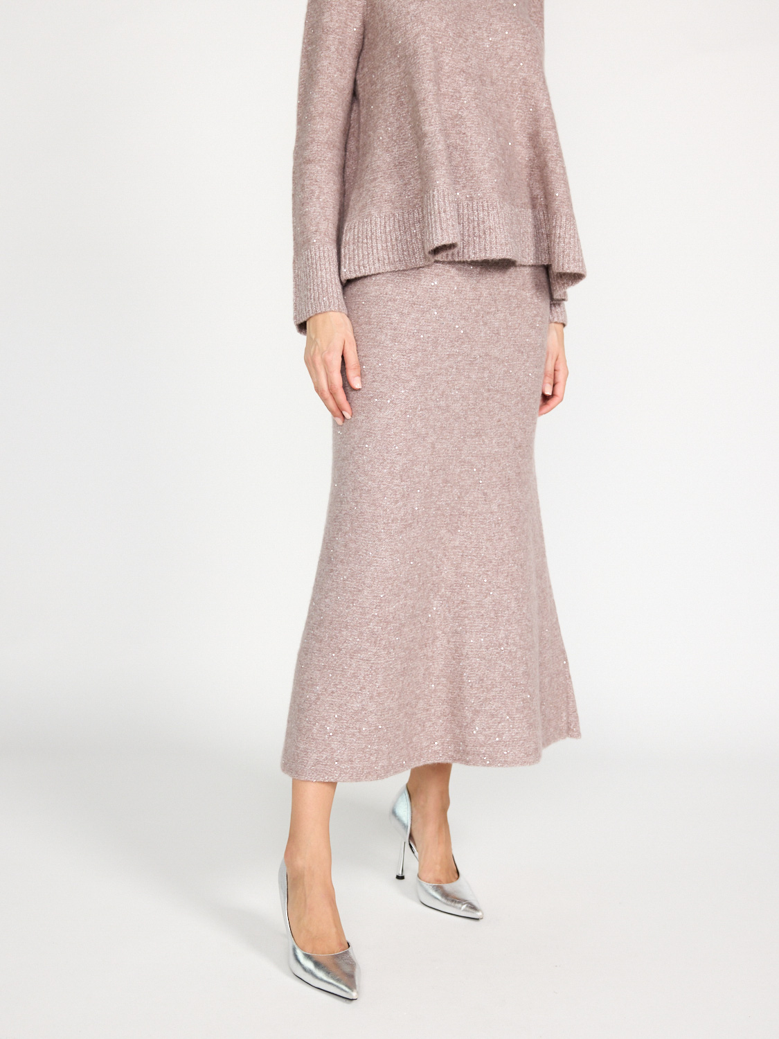 LU Ren Carrie - Knit skirt with lurex details  rosa S