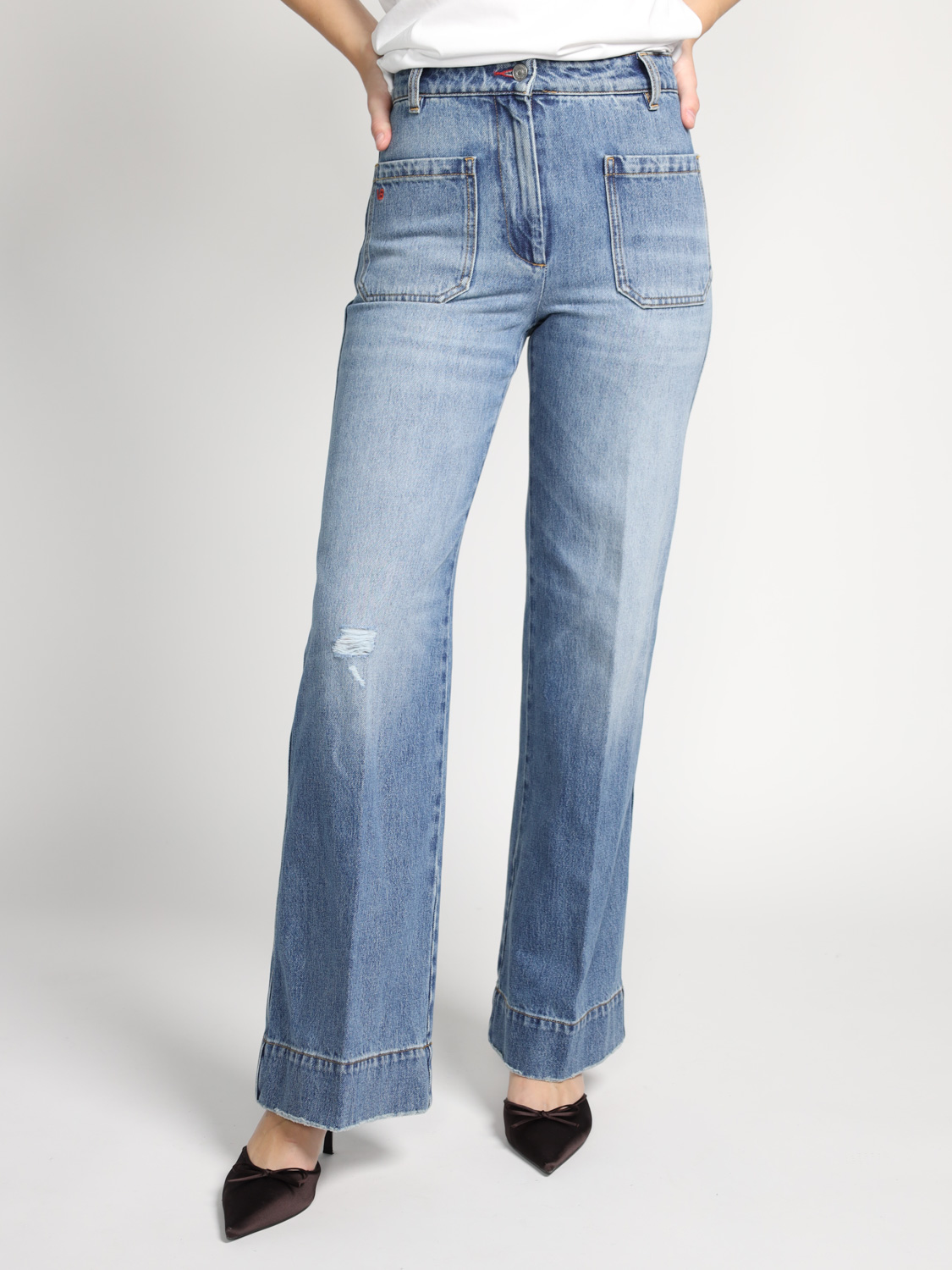 Victoria Beckham Alina wide leg jeans  hellblau 28