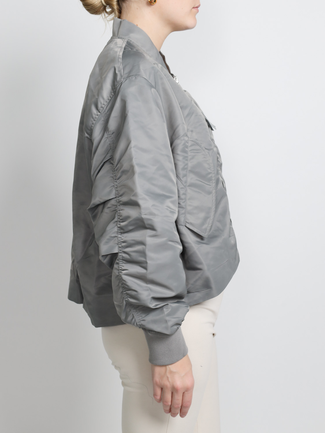 Shoreditch Ski Club Skylar Bomber – oversized jacket  grey S