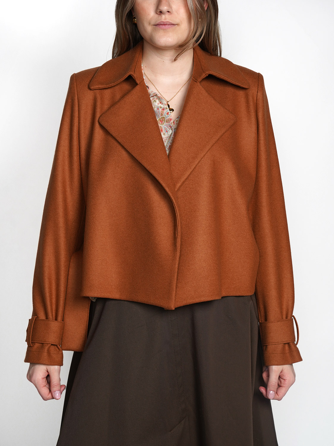 Harris Wharf London Cropped Belted -  Verkürzter Trenchcoat aus Kaschmirmischung  36 braun