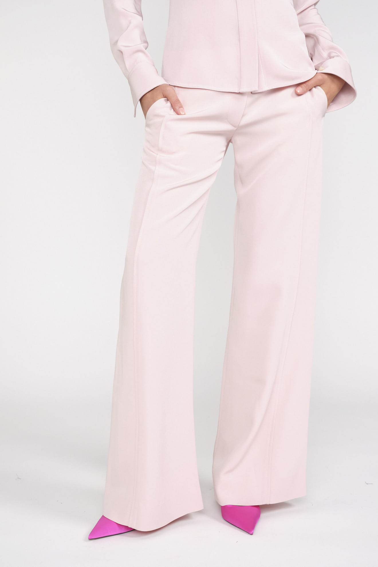 Seductive Cindy - Pantaloni 7/8 con elastico in vita e gamba dritta rosa 42