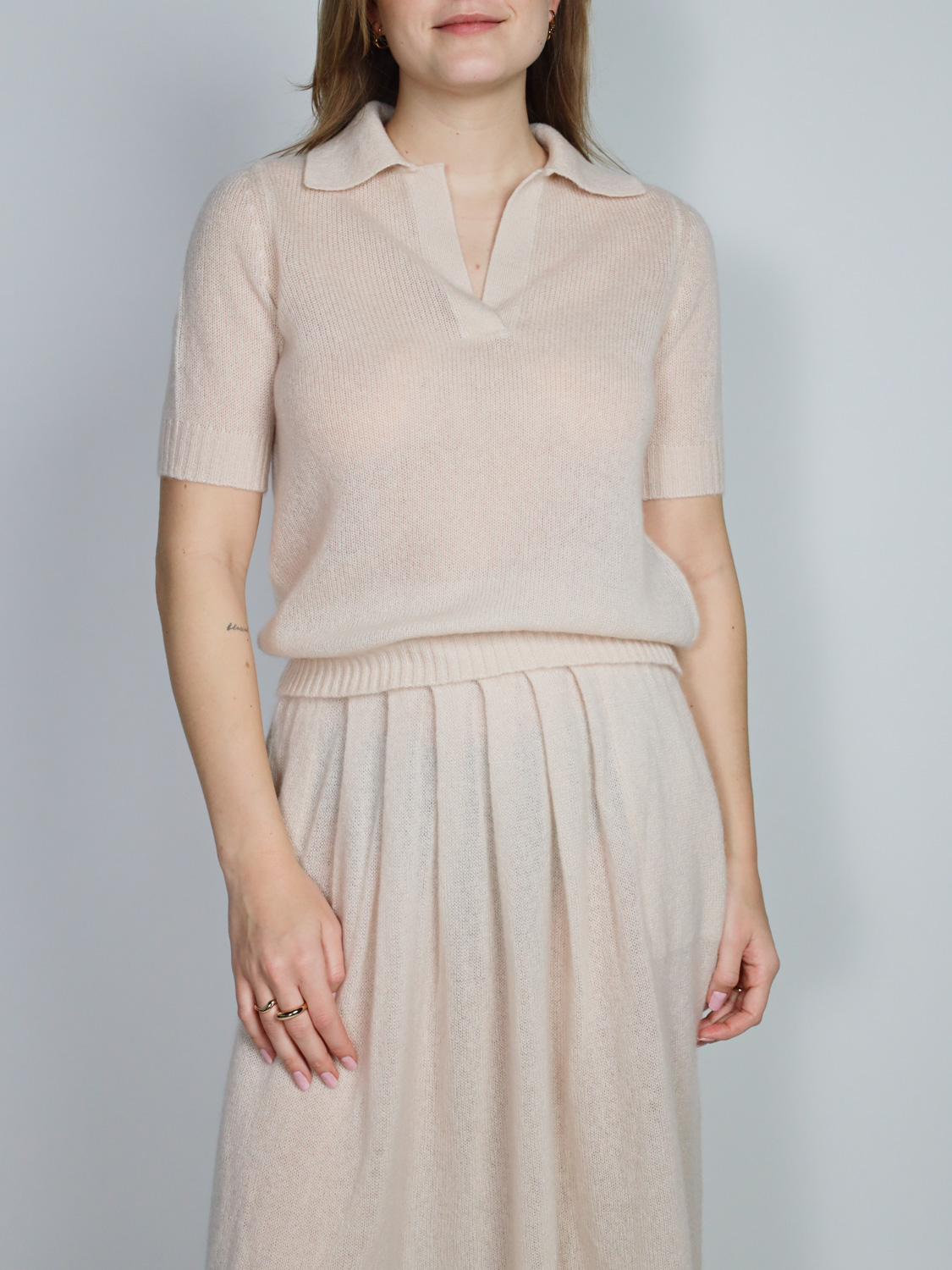 LU Ren Adela – Cashmere shirt  beige S