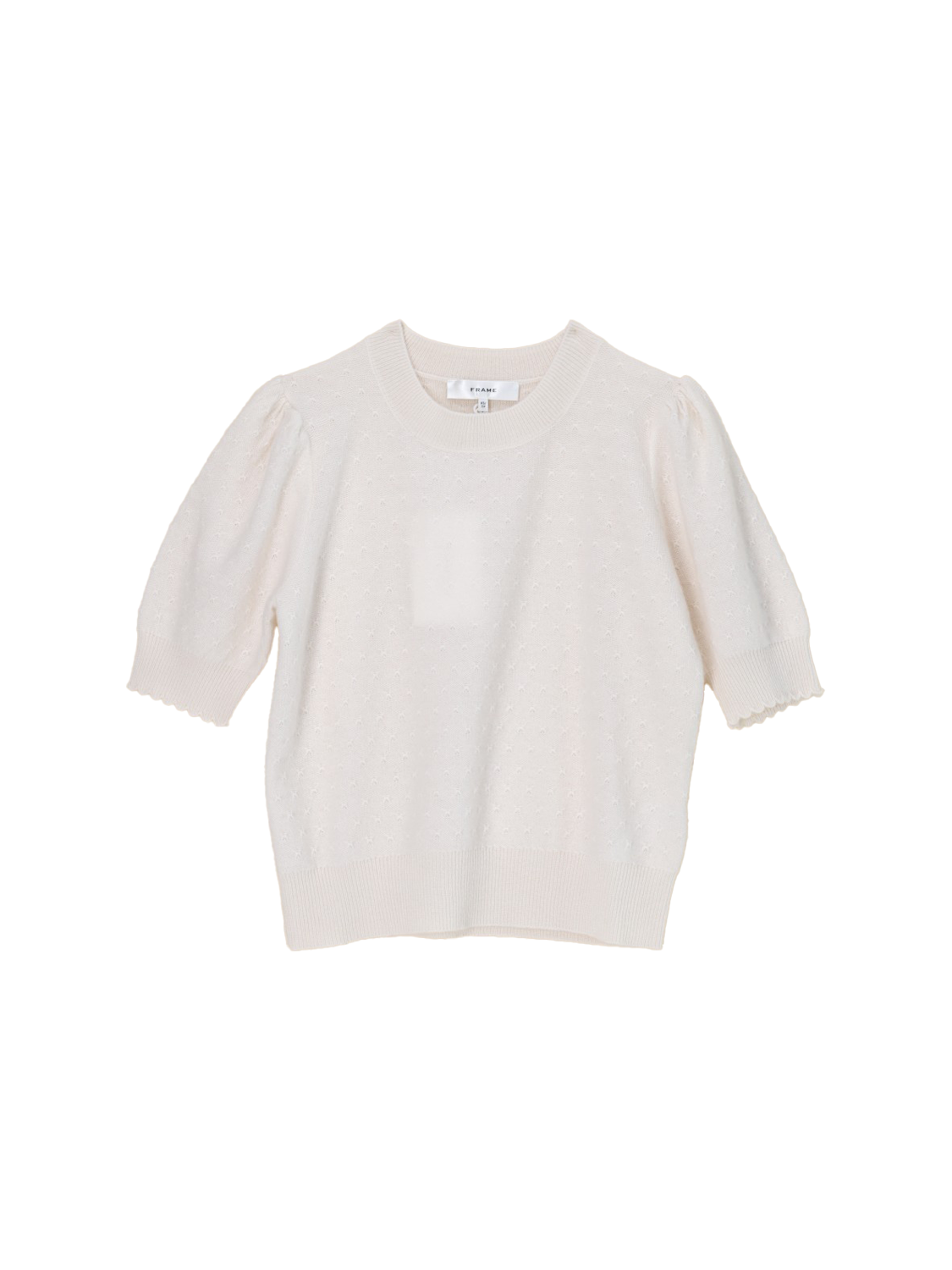 Pointelle – short-sleeved cashmere sweater 