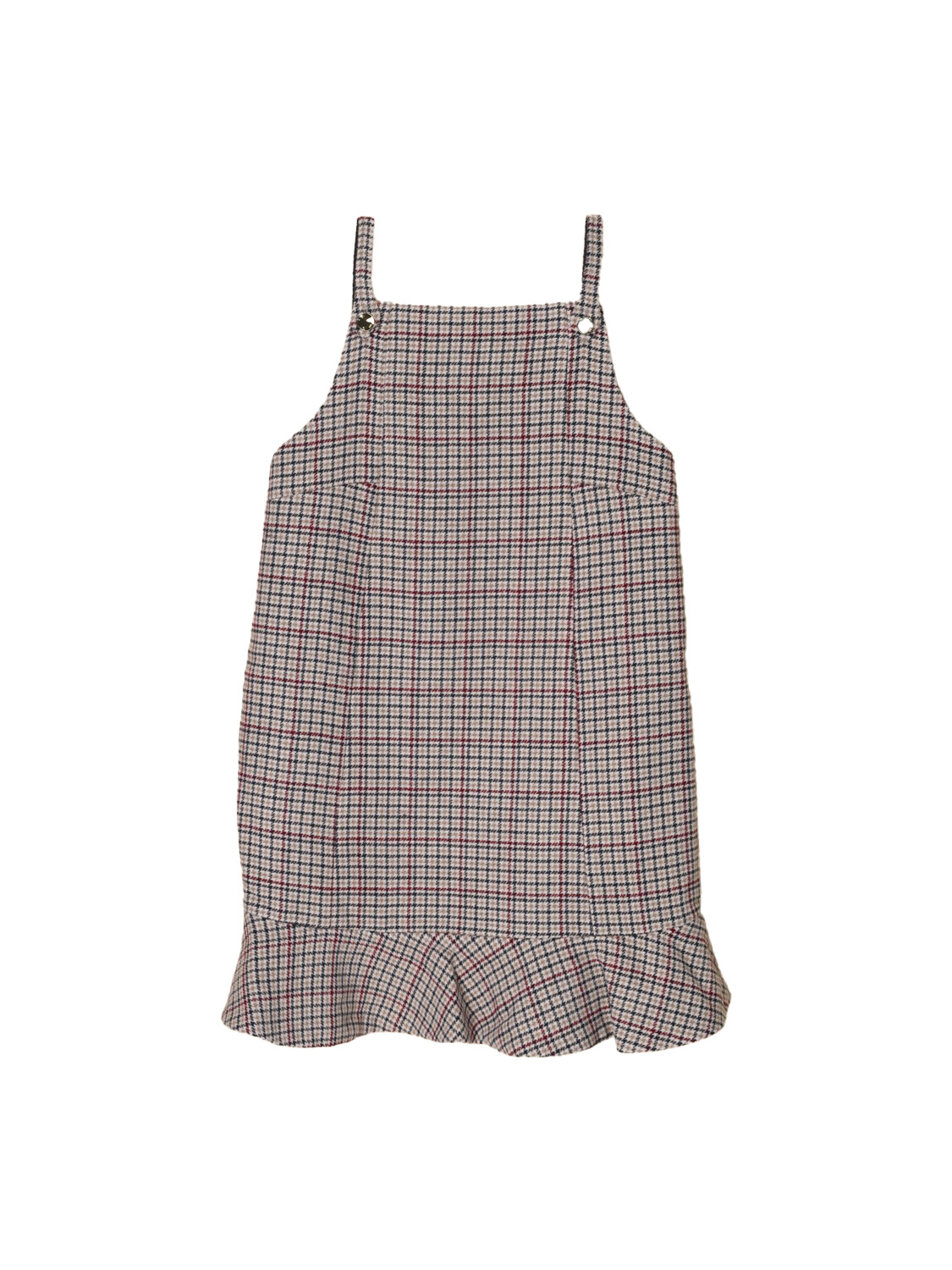 Checked wool blend mini dress