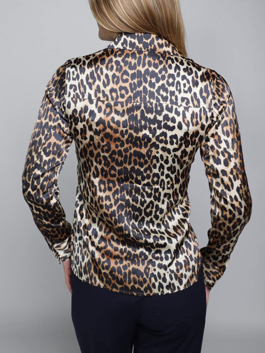 Ganni Printed satin – leopard blouse  mehrfarbig 34