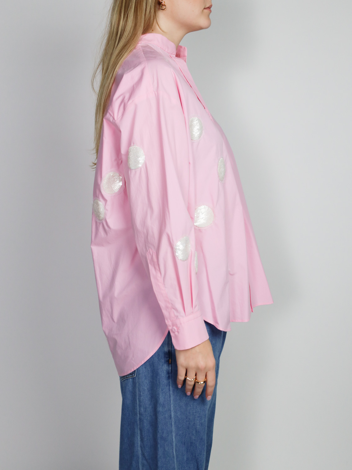 Odeeh Blouse with sequin appliqués   rosa 38