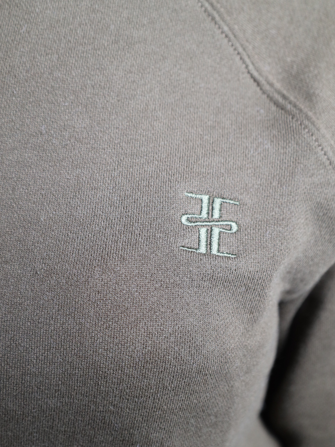 Eterne Shrunken - Sweatshirt with embroidered logo    khaki XS