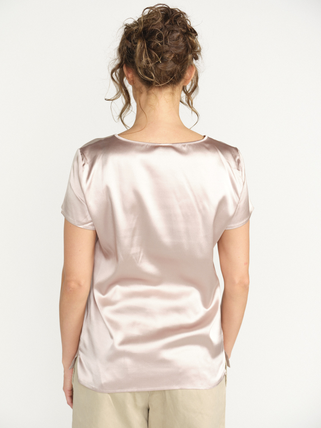 Oscalito T-shirt con girocollo in seta rosa M