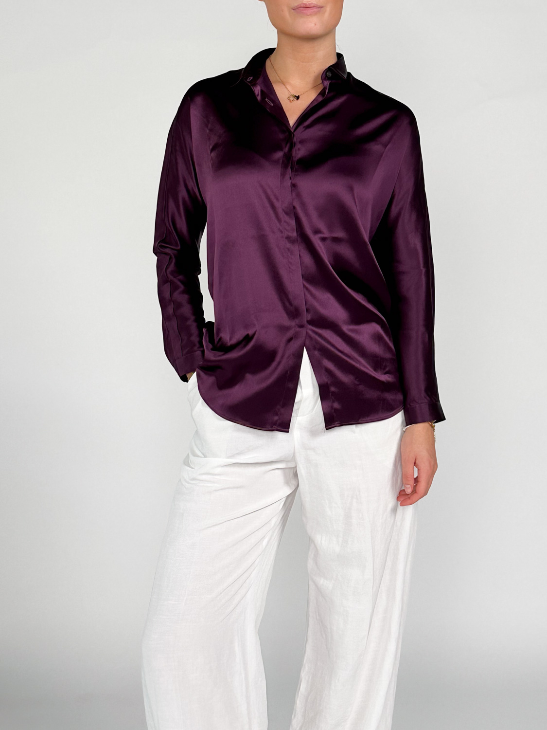 Blooming Argordo – Stretchige Seidenbluse    morado 34