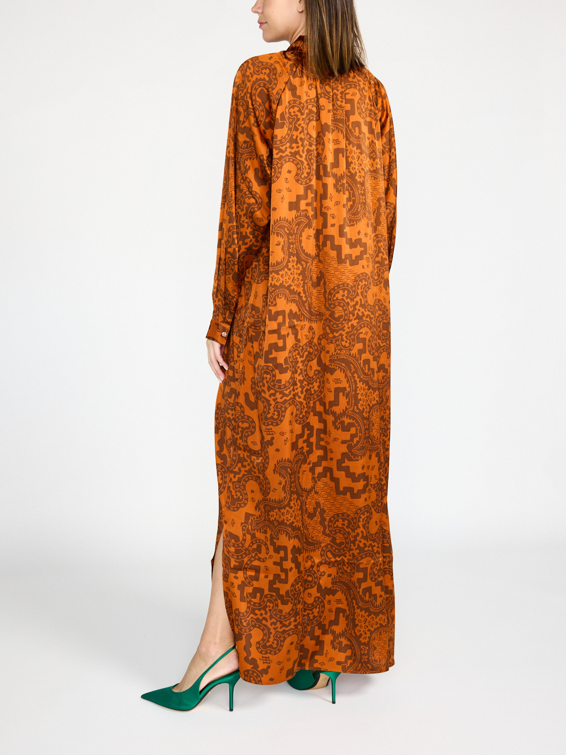 friendly hunting Dress with print orange S