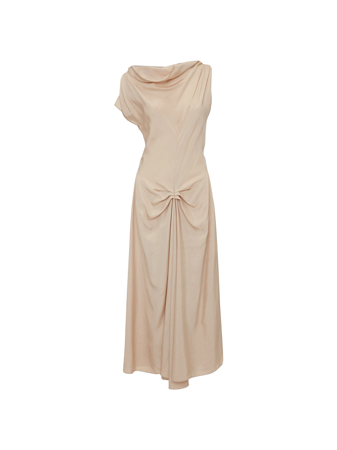 Victoria Beckham Deconstructed – Strukturiertes Kleid mit gerafften Details   beige 34