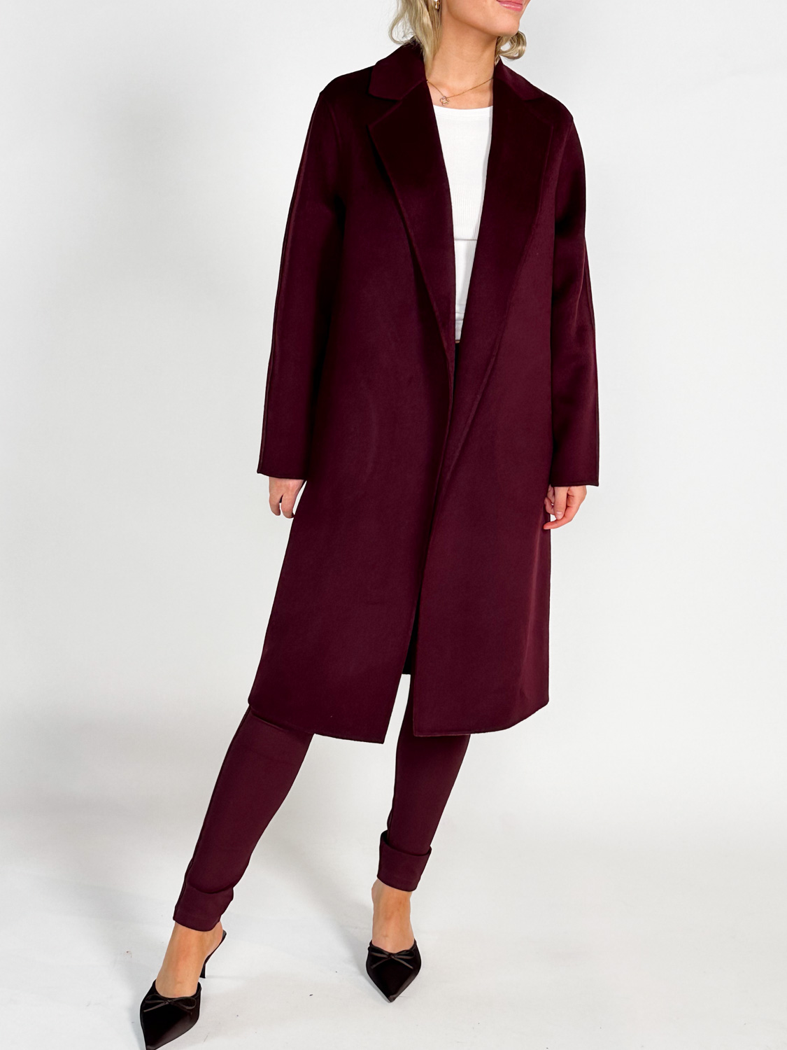 Joseph Cenda - coat in double-faced cashmere  bordeaux 36