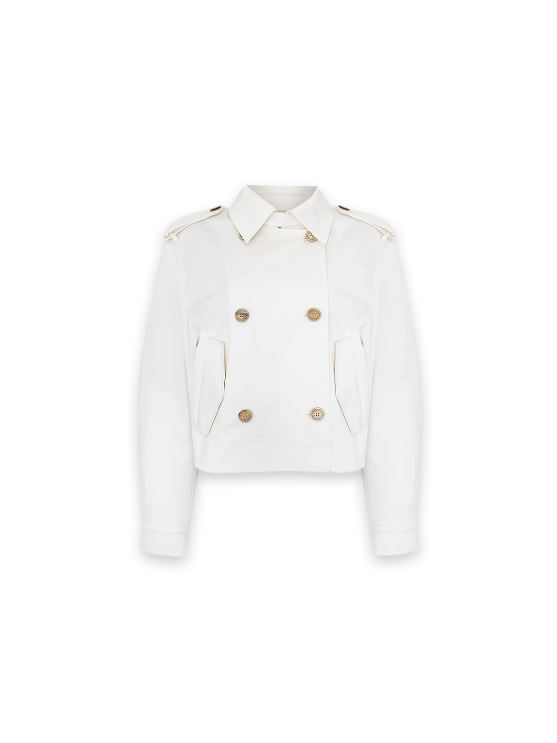 Sly010 Finja Jacket - Short double-breasted trench jacket made of cotton drill  white 34