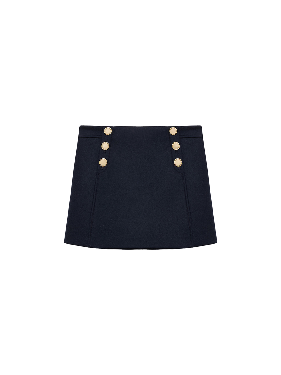 Modern Softness - Mini skirt with gold-colored details  