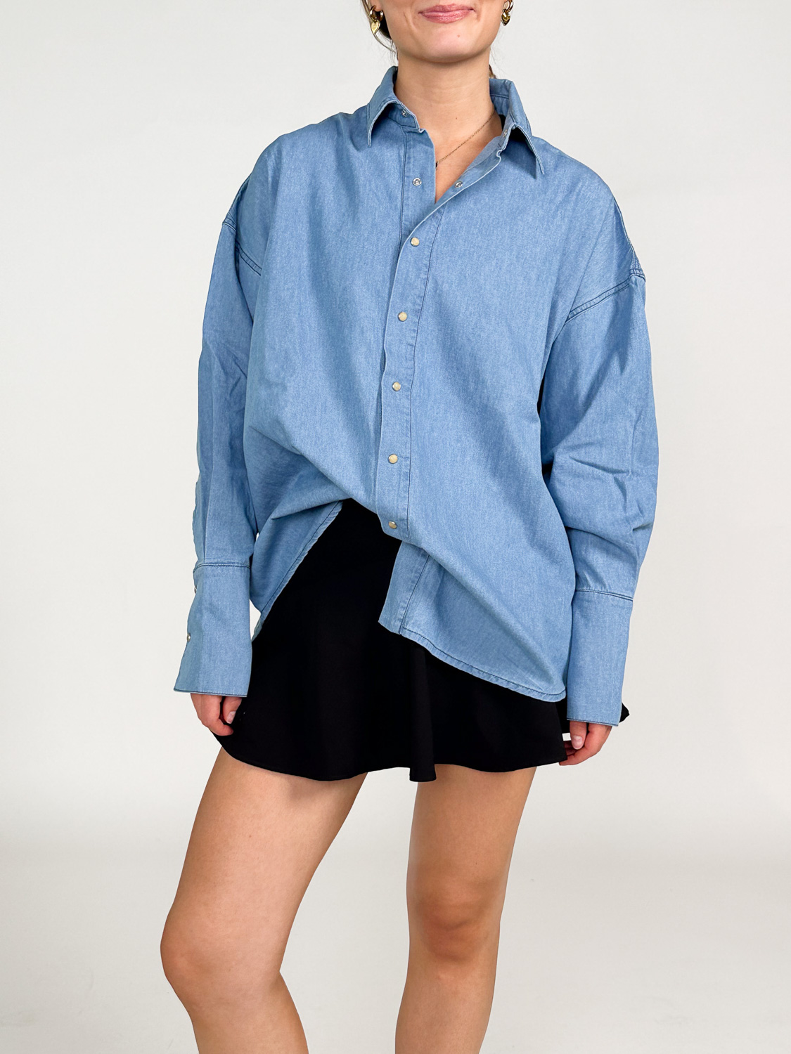 Halfboy Overshirt - denim shirt made of cotton  hellblau XS