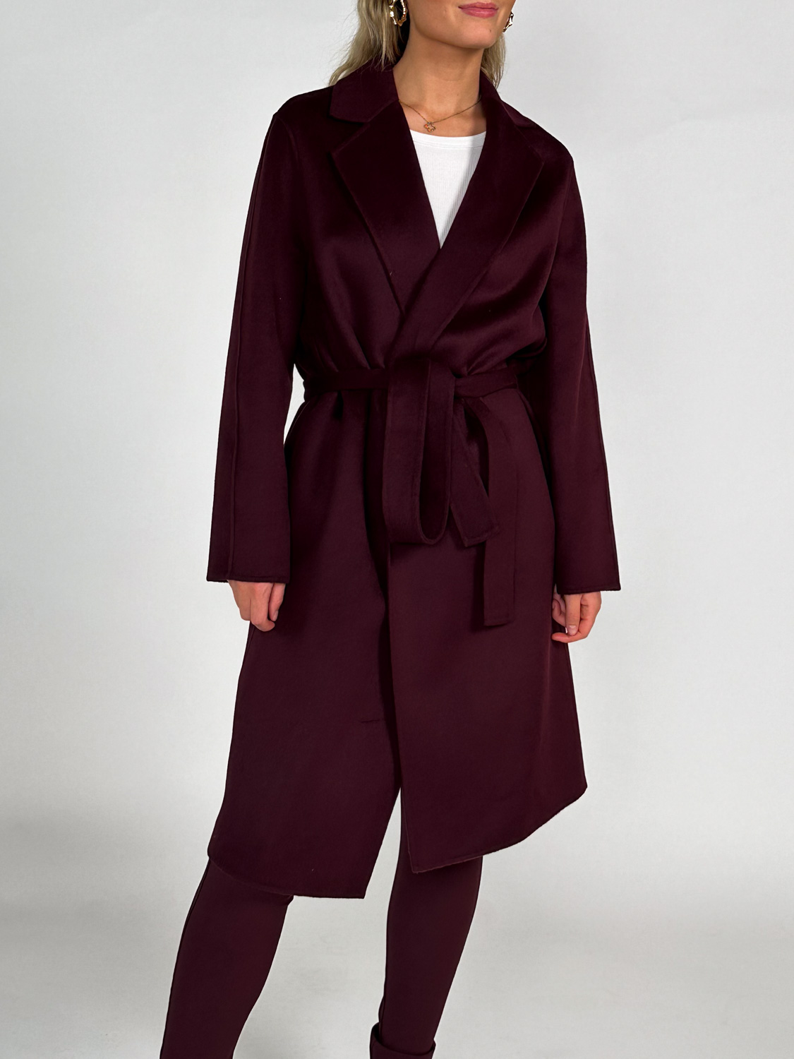 Joseph Cenda - coat in double-faced cashmere  bordeaux 34