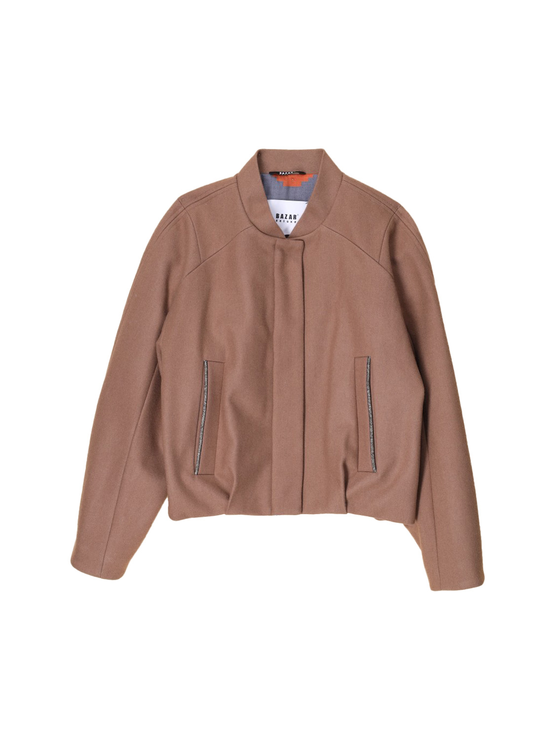 Bazar Deluxe Bomber jacket made from a virgin wool blend  camel 34