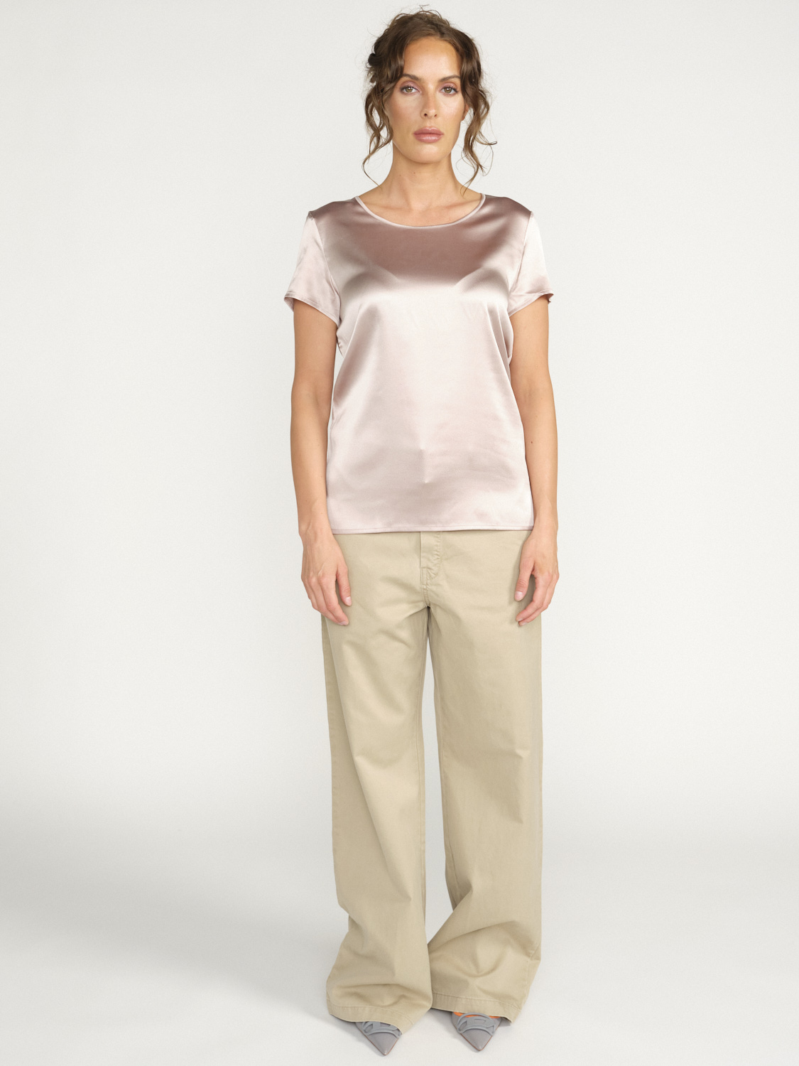 Oscalito Silk crew neck t-shirt rosa M