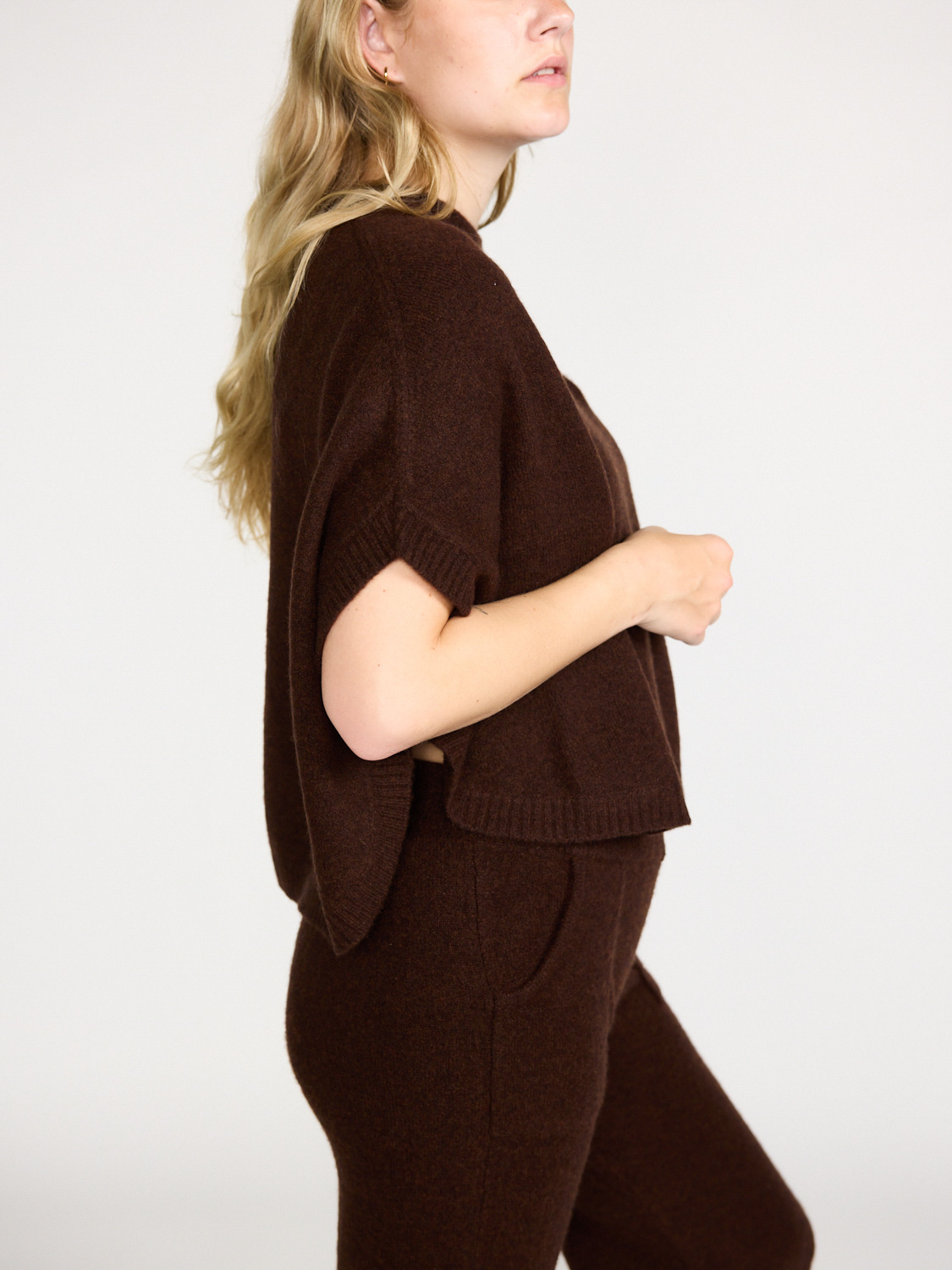 LU Ren Malia - Cape aus Cashmere marrone XS