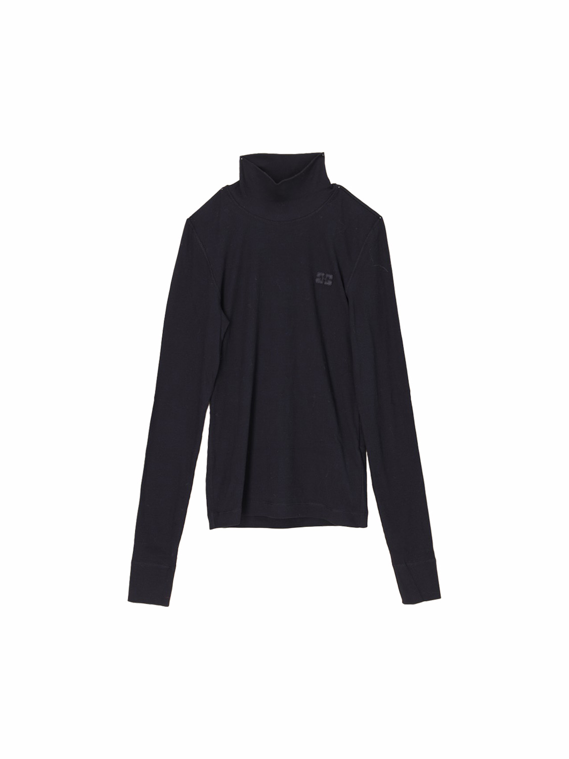 Ganni Baumwoll-Longsleeve nero XS