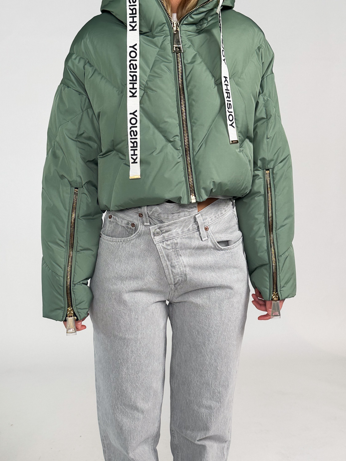 khrisjoy Khris Crop Iconic cropped down jacket  hellgrün XS/S