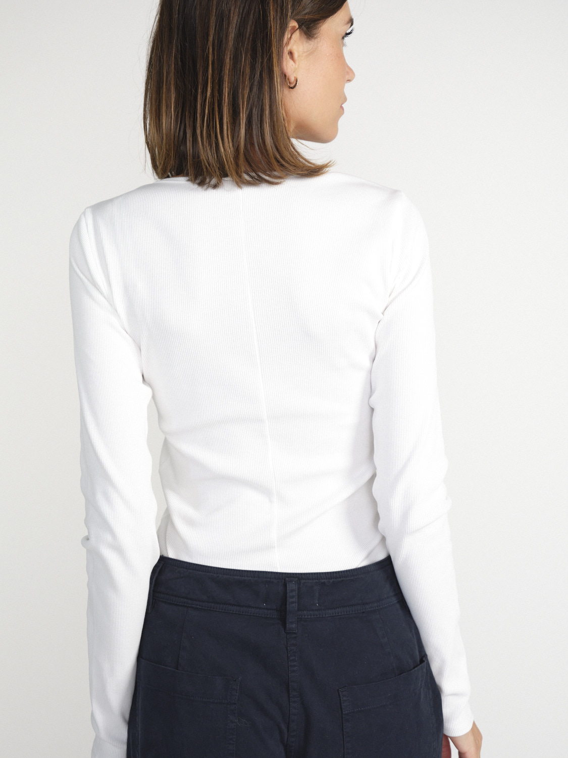 Dorothee Schumacher Shades of Colour – Rippenstrick-Shirt   bianco S