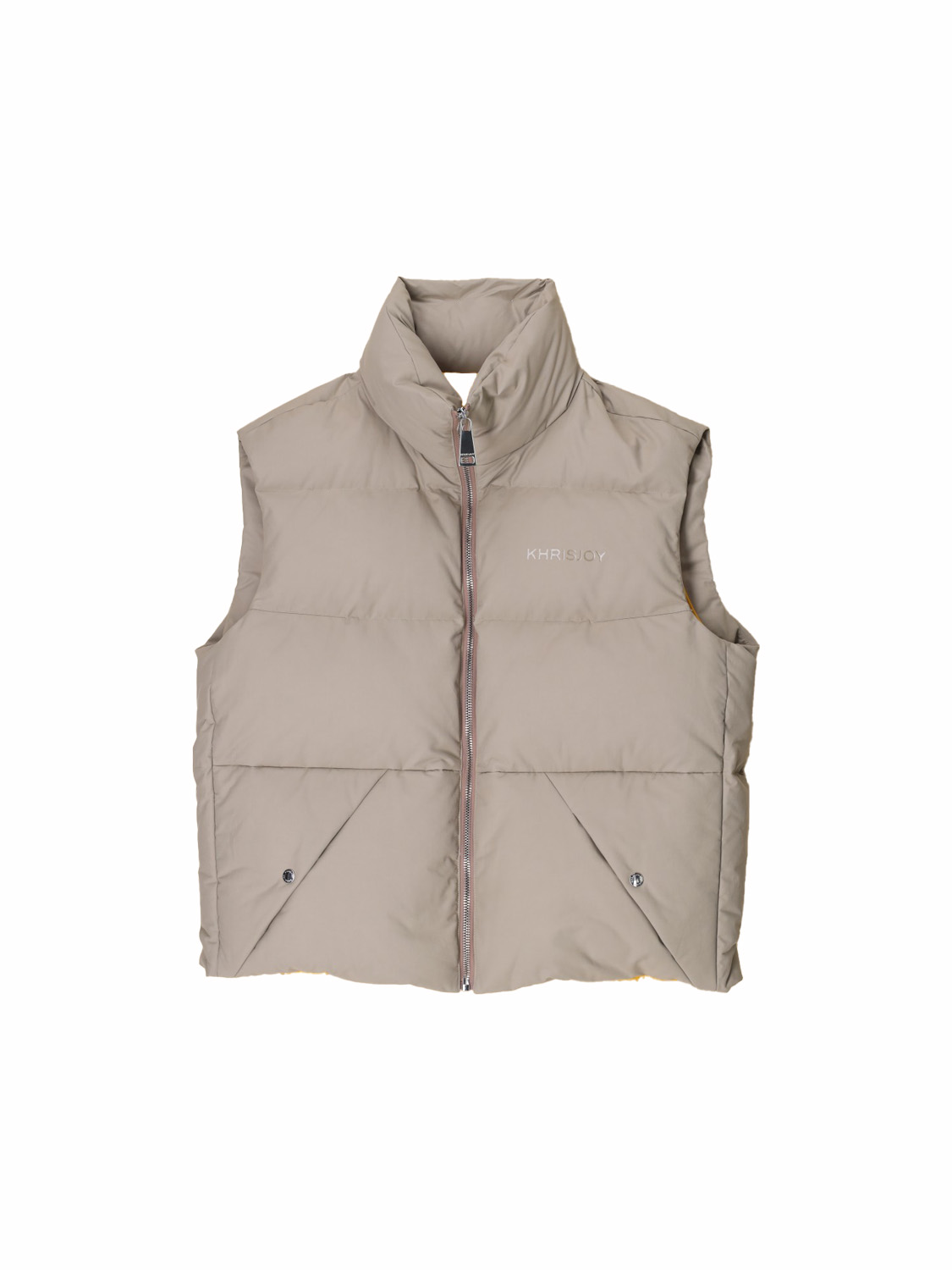 Khrisjoy Oversized Vest – Matte Weste aus Baumwoll-Mix beige M/L