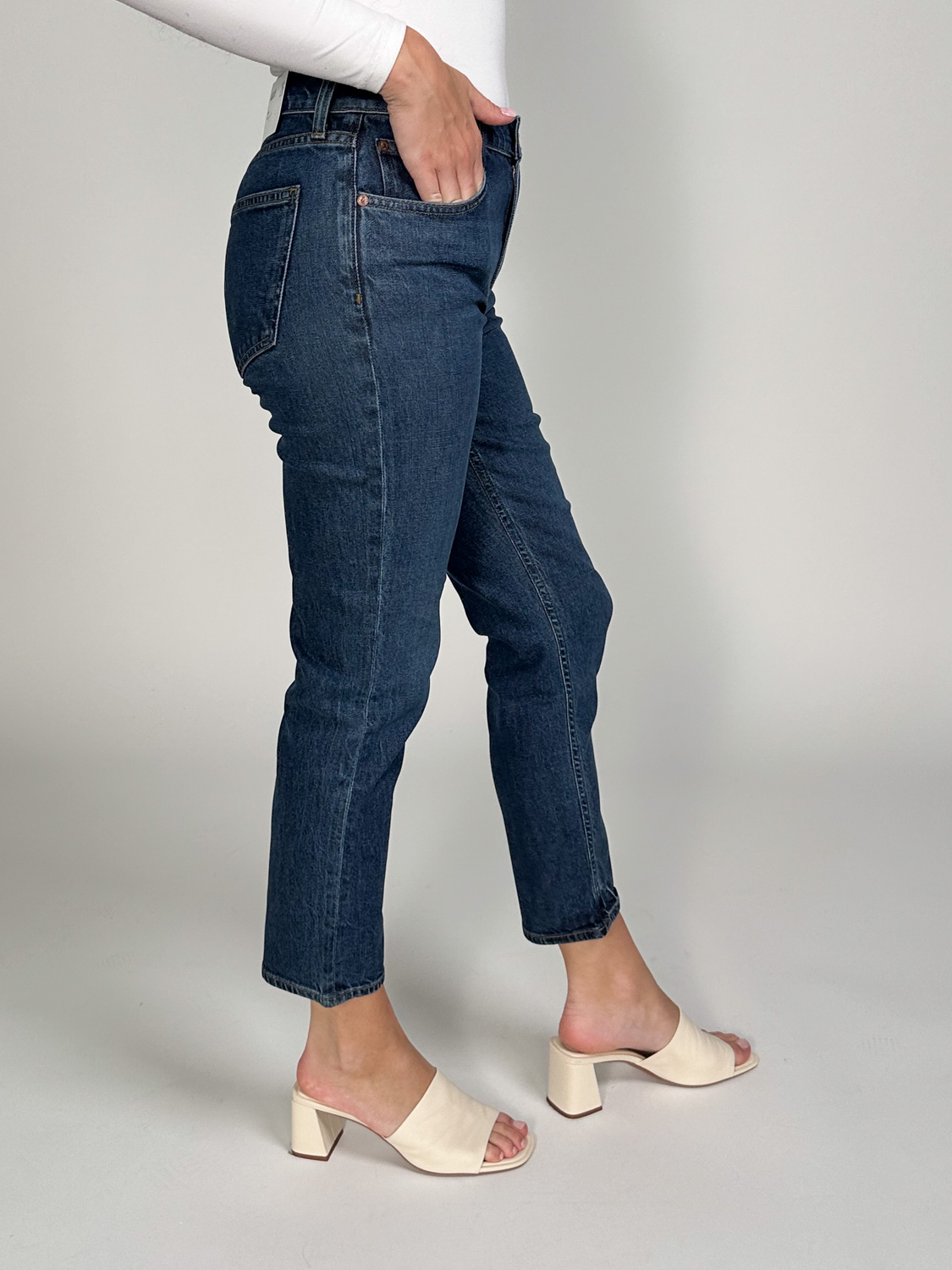 Agolde Kye – Straight Jeans   blau 25