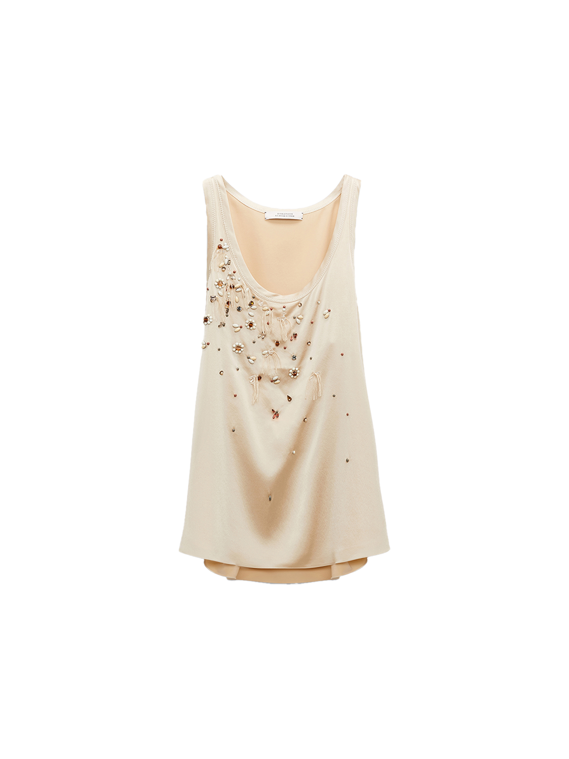 Dorothee Schumacher Sprakling Statements – silk blouse with christening knit details  creme XS