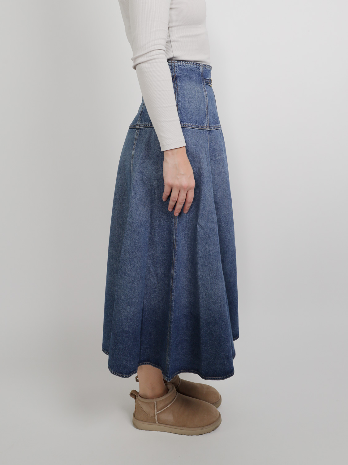 Ulla Johnson The Brigitte – Denim Maxirock   blau 34