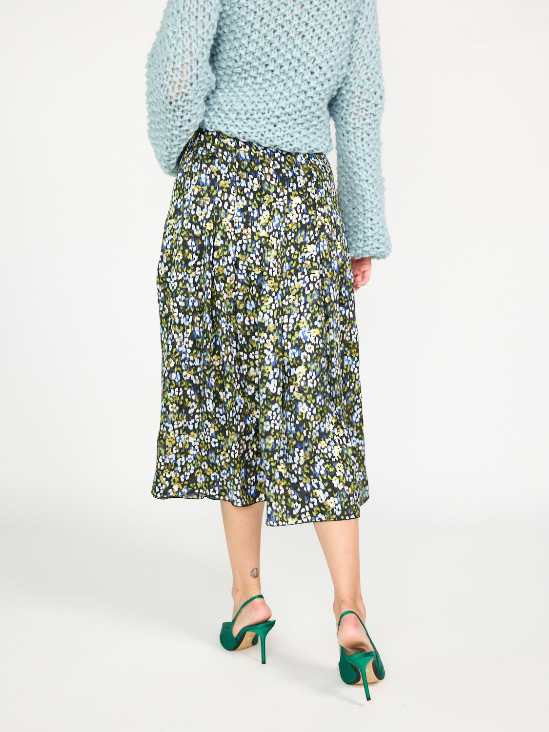 Antonia Zander Lameh skirt with floral print  multi S