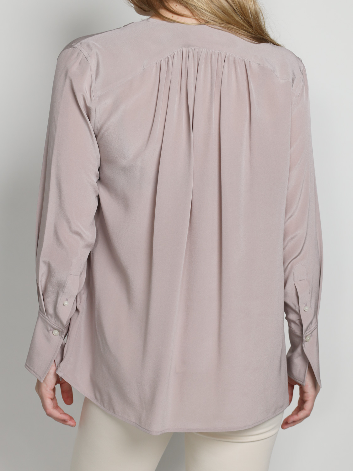 Victoria Beckham Gathered Tie – Seiden-Bluse  rosa 36