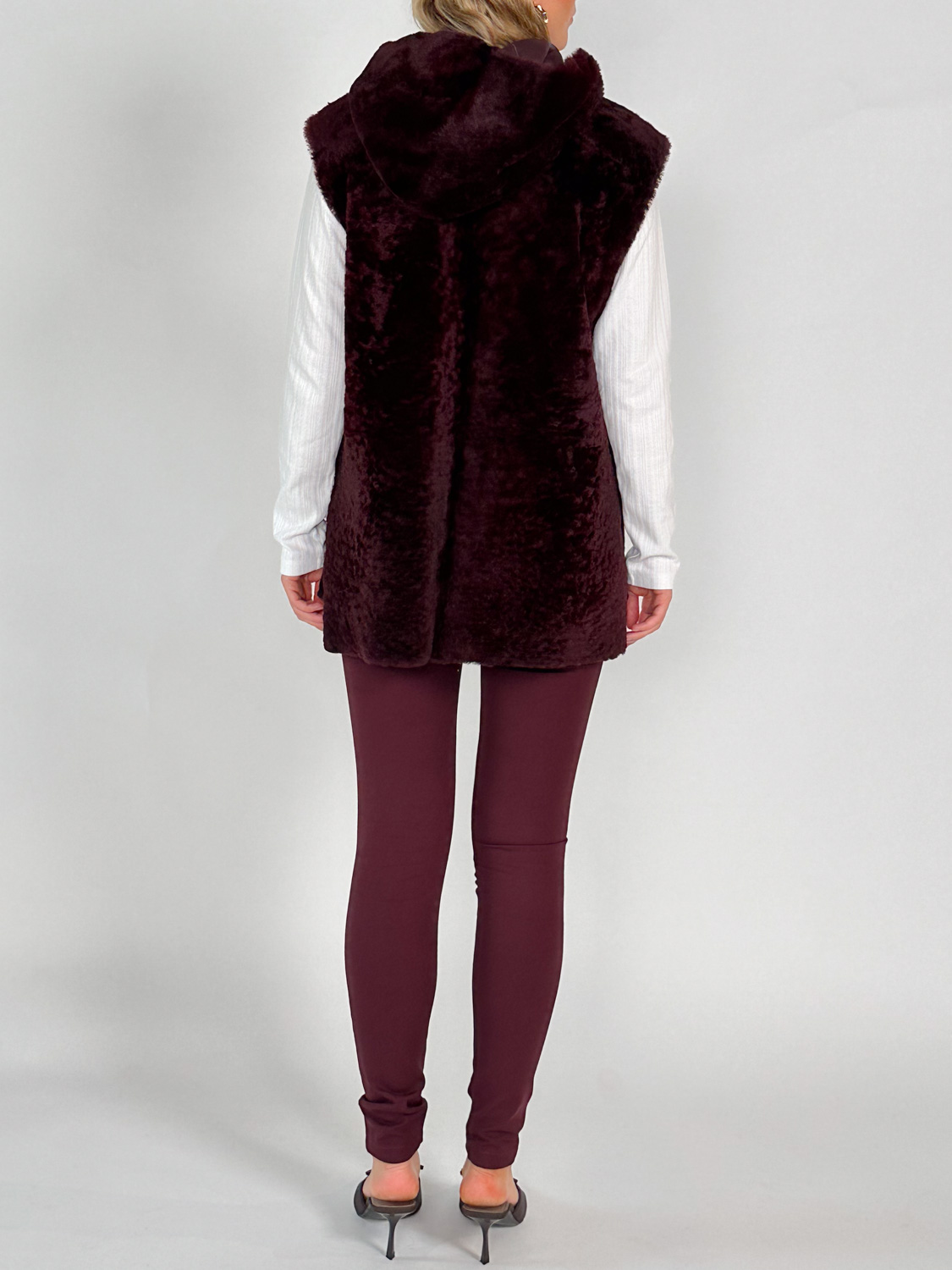 Joseph Dantec - Reversible Shearling Gilet  bordeaux 36