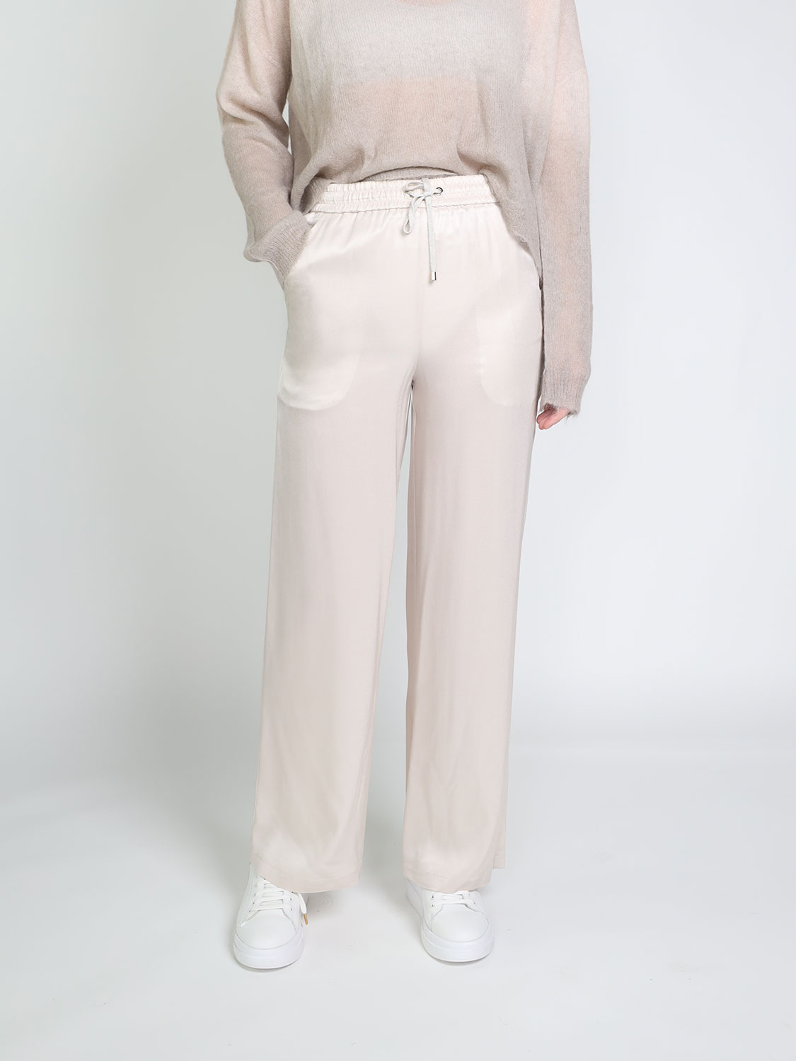 Lorena Antoniazzi Elasticated trousers with wide leg  beige 34