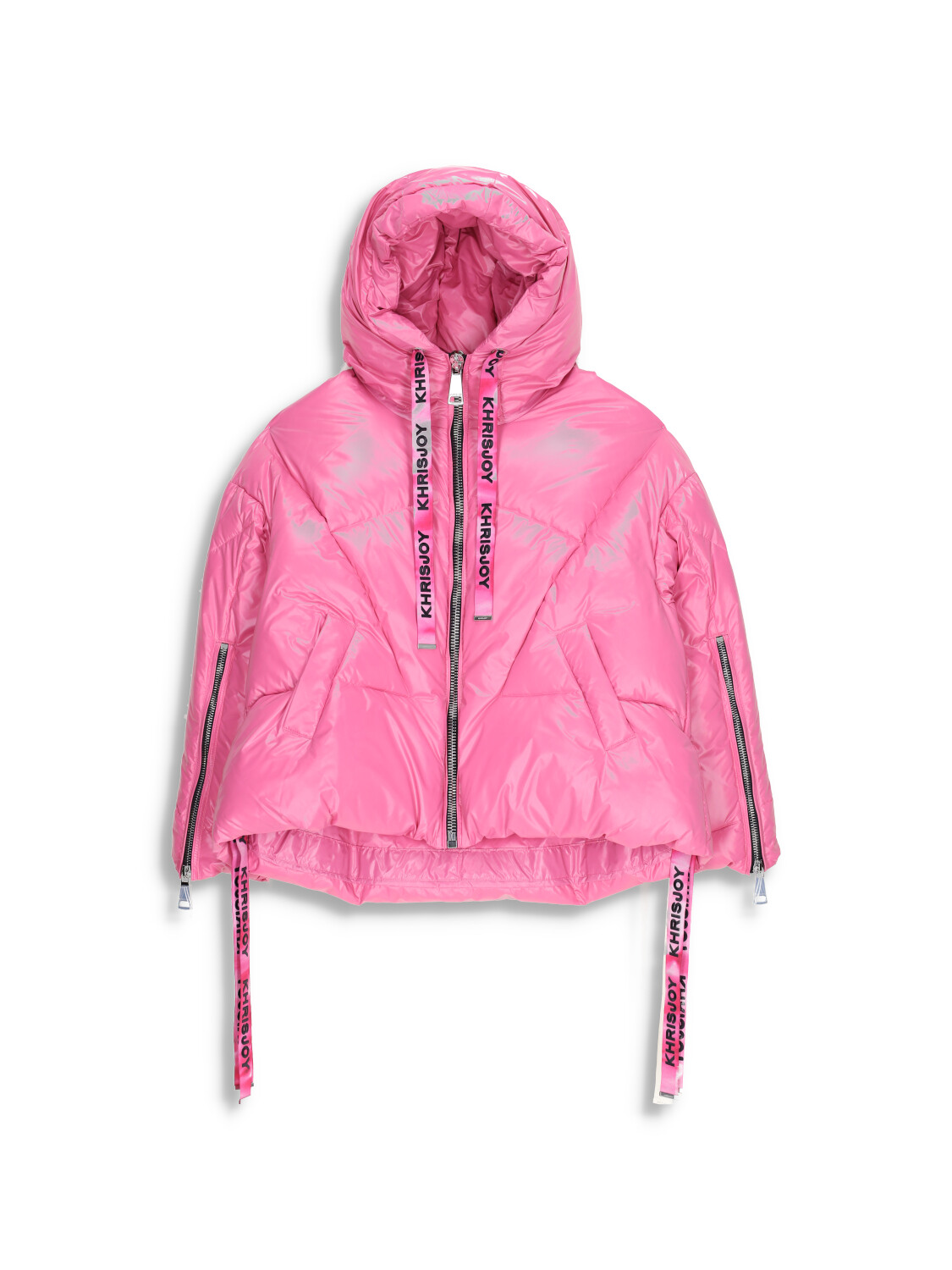 khrisjoy Puff Khris Iconic Shiny - Puffer jacket with hood pink S/M