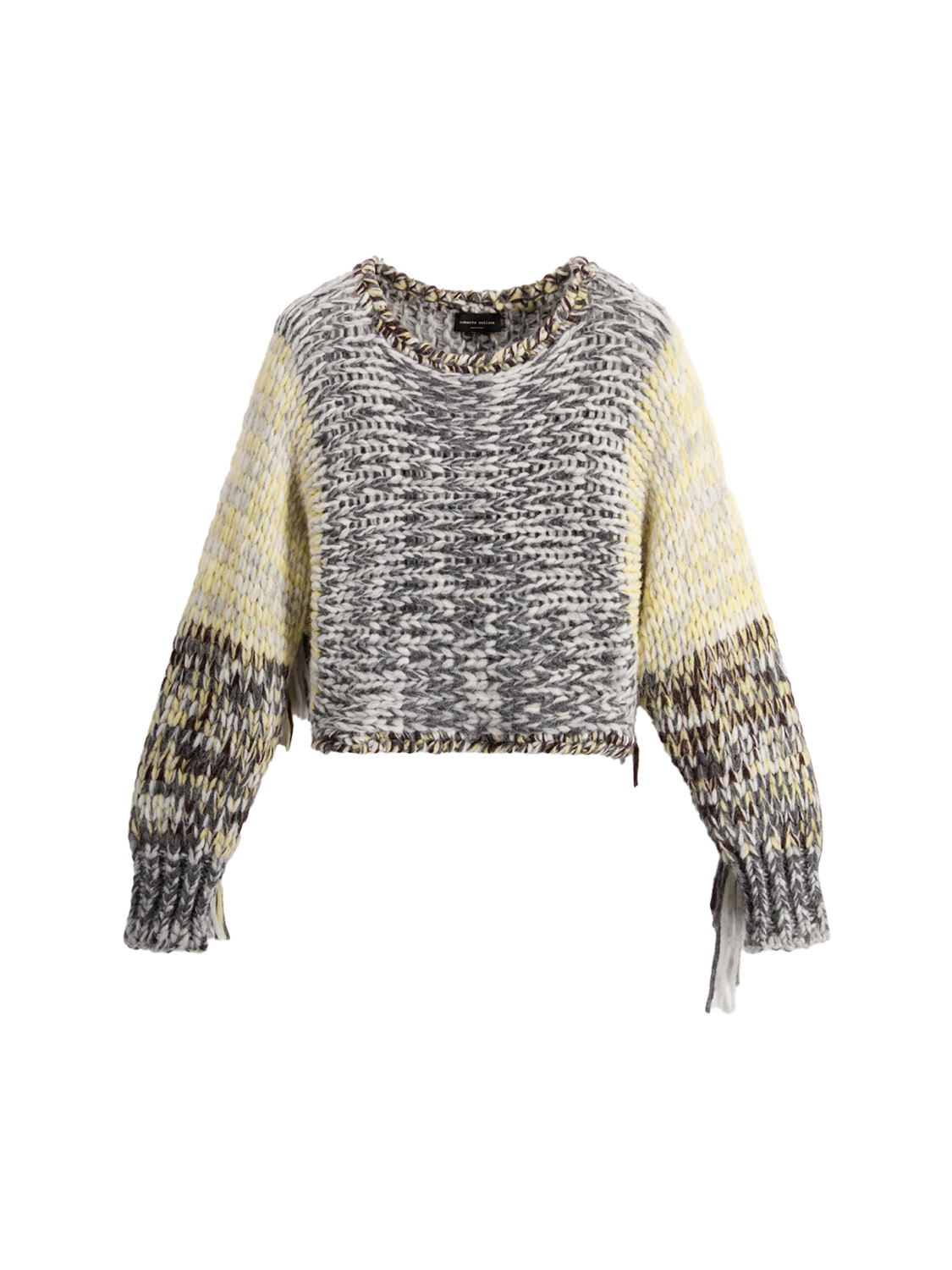 Girocollo Mouline – Cropped chunky knit sweater 