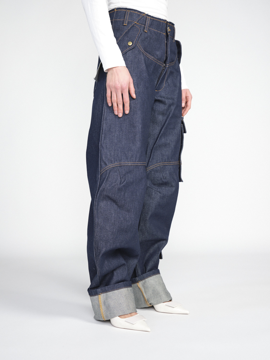 Darkpark Rosalind Denim – Oversized cargo jeans made of cotton  blue S/M