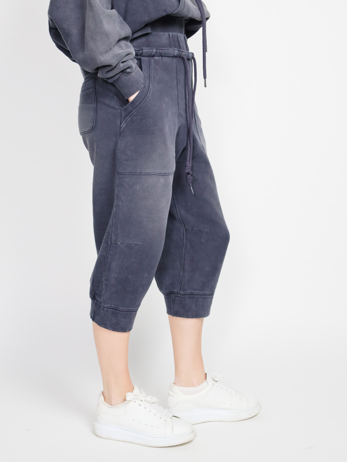 R13 Deconstructed - cropped sweatpant  navy XS