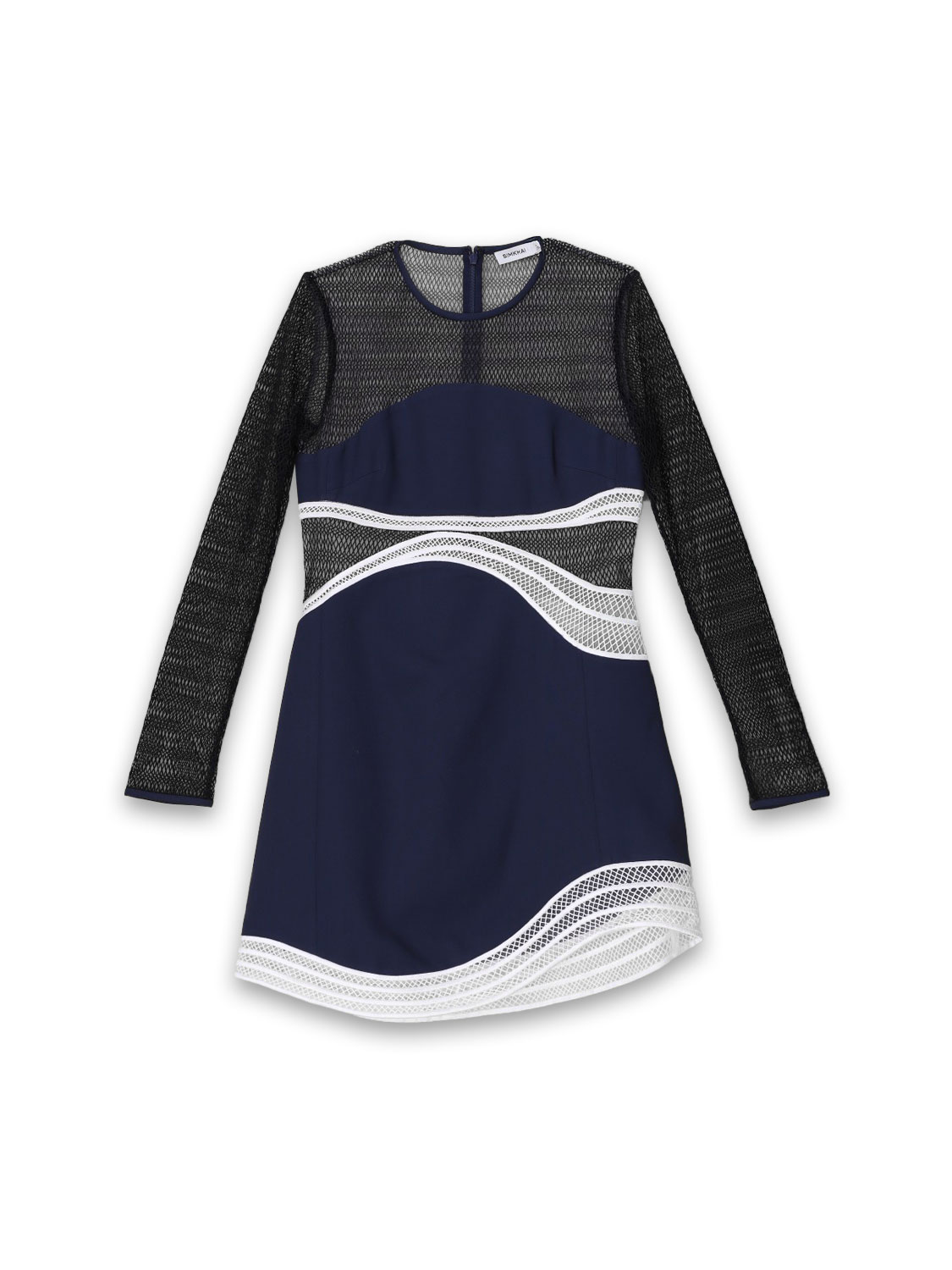 Mini dress with ajour knit pattern 