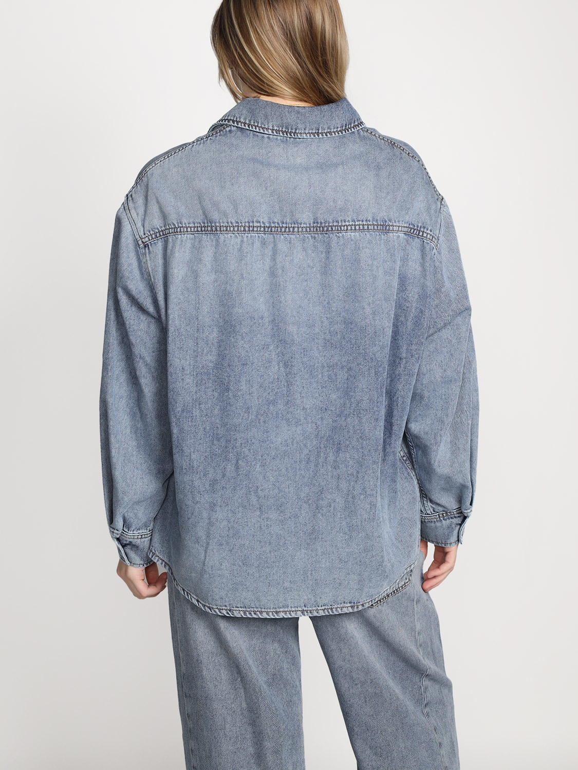 Darkpark Kenau - Oversized Denim-Bluse blue S