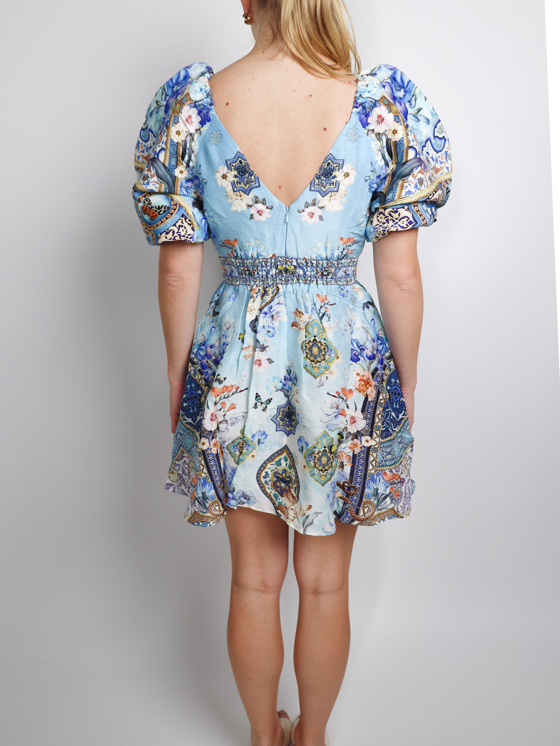 Camilla Al Manial - Floral mini dress   hellblau S