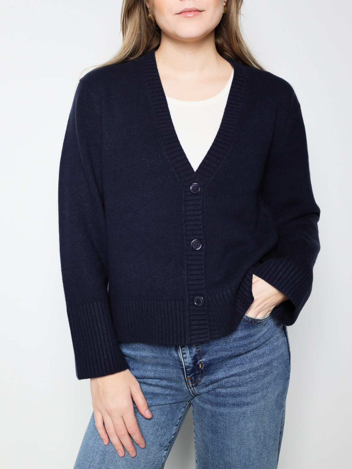 Dorothee Schumacher Luxury Comfort Cardigan – Cardigan aus Cashmere   marine XS