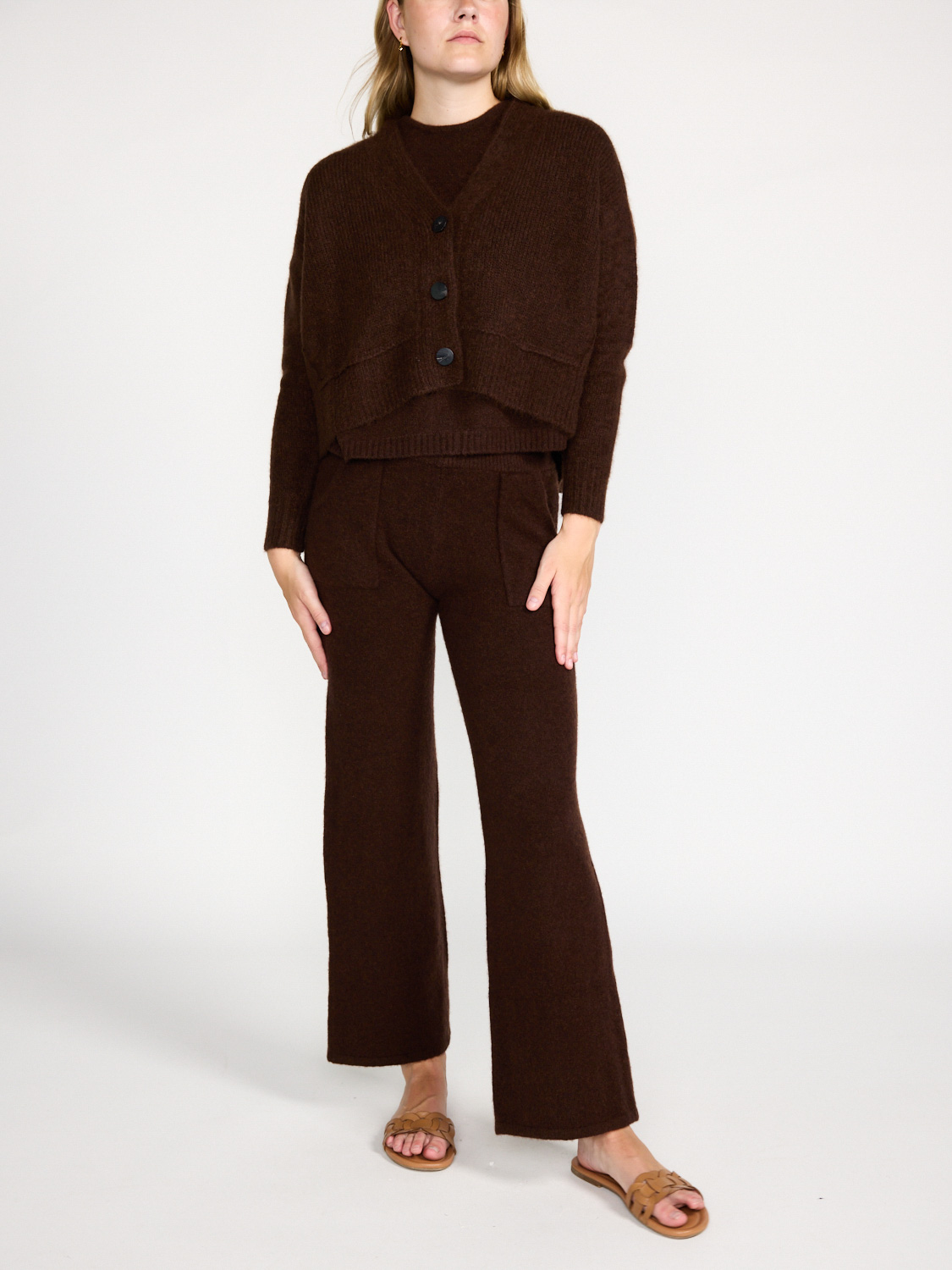 LU Ren Riely.D - Knit Cardigan made of Cashmere brown M