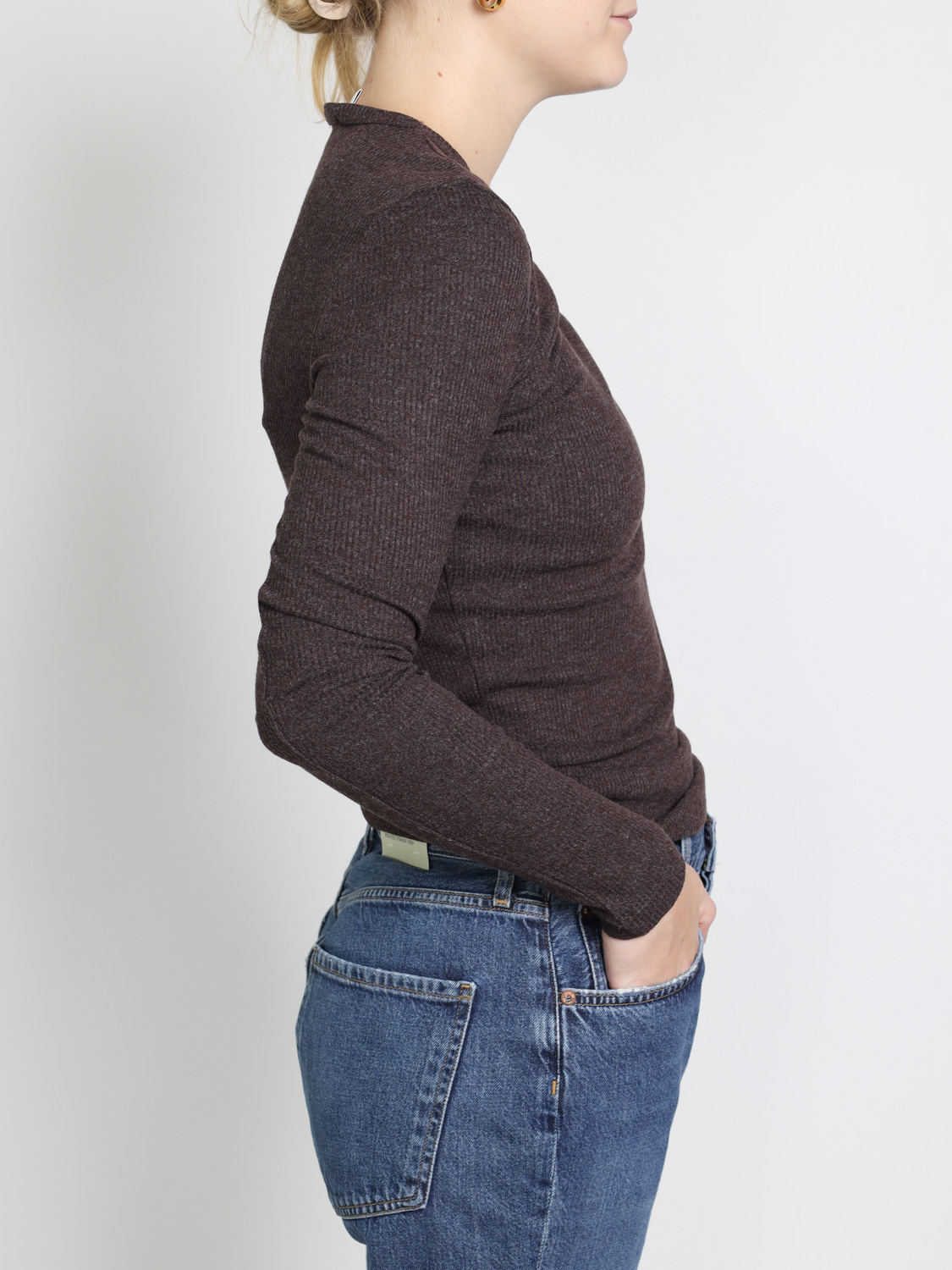 Agolde Delphi – rib knit sweater  brown XS