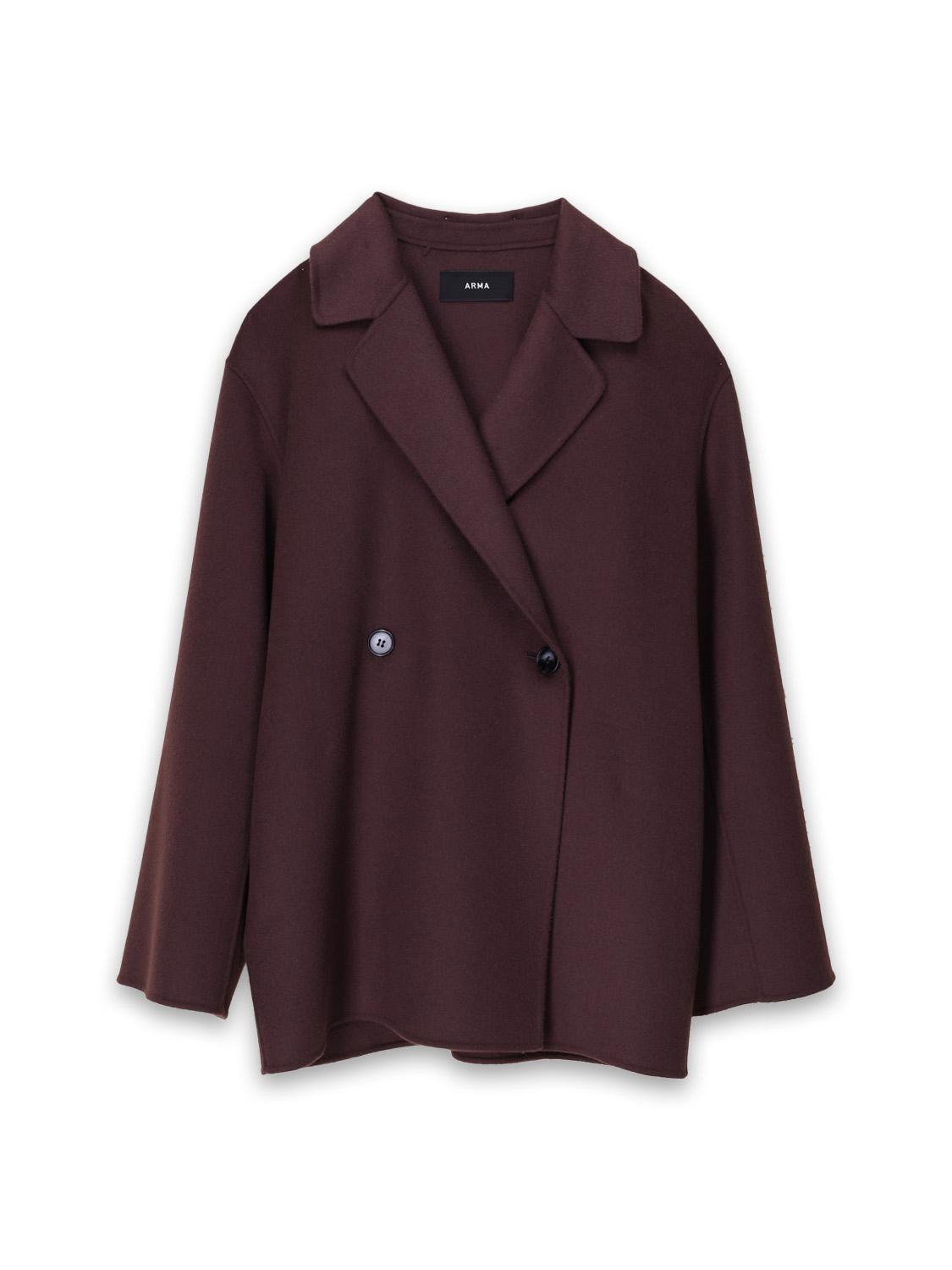 Arma Short wool coat with tie detail  brown 36