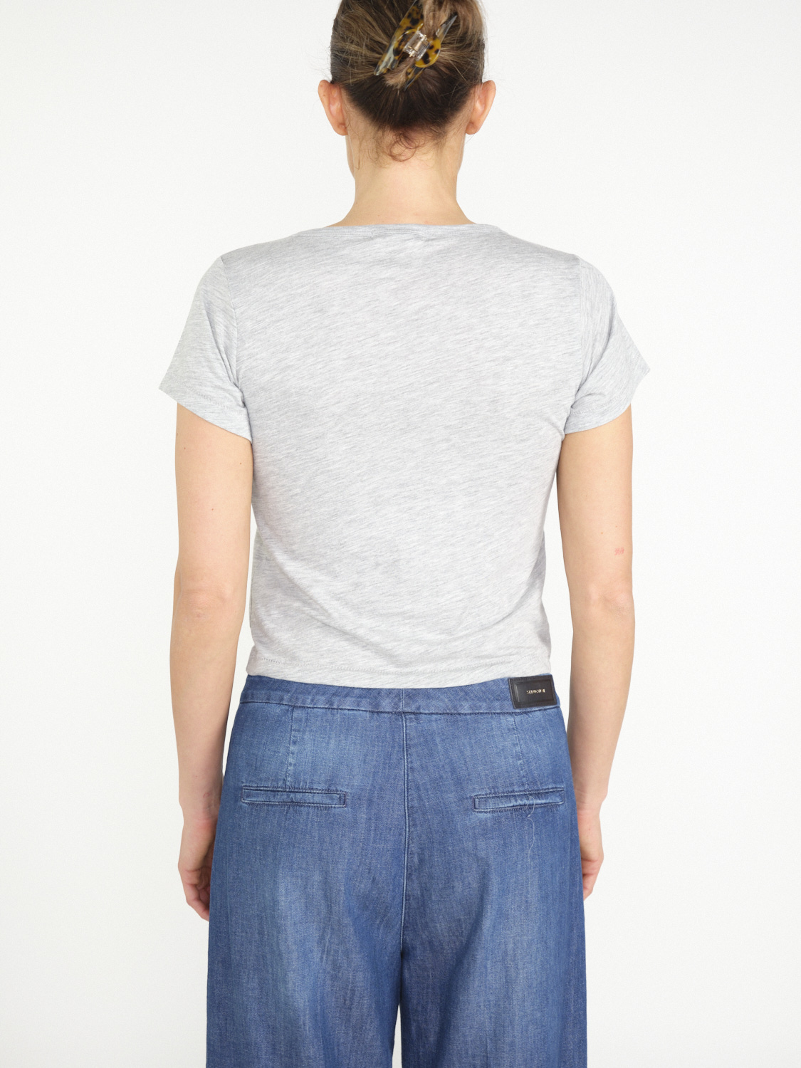 Eterne Baby Tee - Camicia cropped in misto cotone   hellgrau S