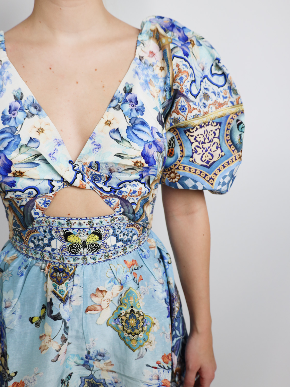 Camilla Al Manial - Floral mini dress   hellblau S