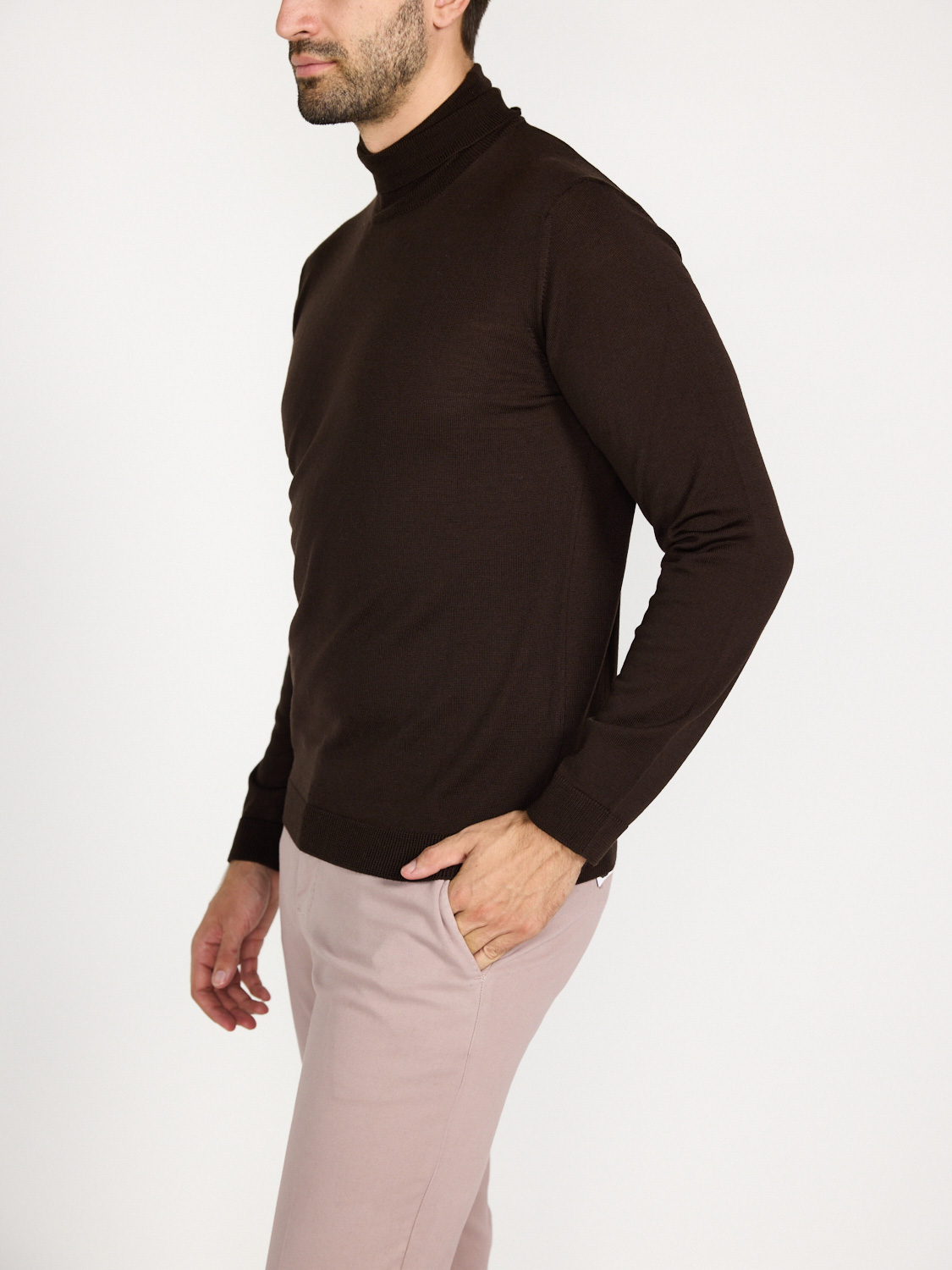 Roberto Collina Rollkragen-Pullover aus Merinowolle   marrone 48