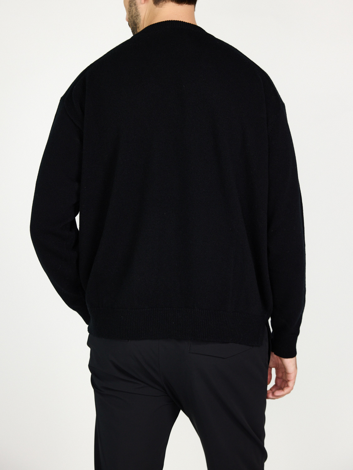 Roberto Collina Girocollo ML Comfy - Pullover aus Woll-Cashmere-Mix black 48